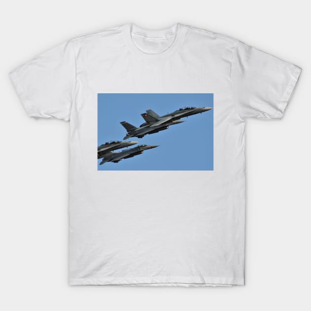 F-16 and F/A-18 formation T-Shirt by acefox1